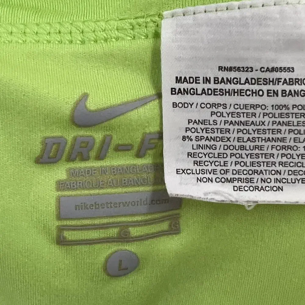 NIKE Dri-FIt Green & Black Shorts LG